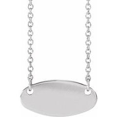 14kt Personalized Oval Pendant with Chain