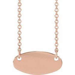 14kt Personalized Oval Pendant with Chain