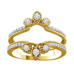 LADIES WRAP 0.35CT ROUND DIAMOND 14K YELLOW GOLD