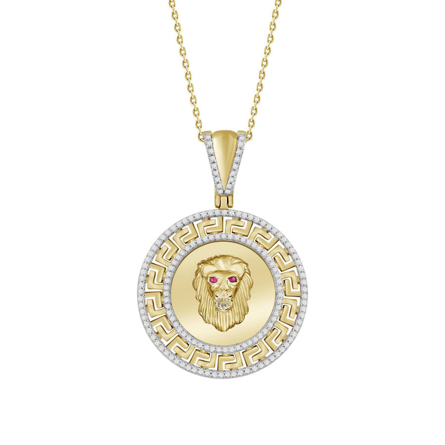 MEN'S CHARM 0.50CT ROUND DIAMOND 10K YELLOW GOLD