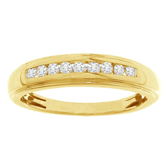 LADIES BAND 0.15CT ROUND DIAMOND 10K YELLOW GOLD