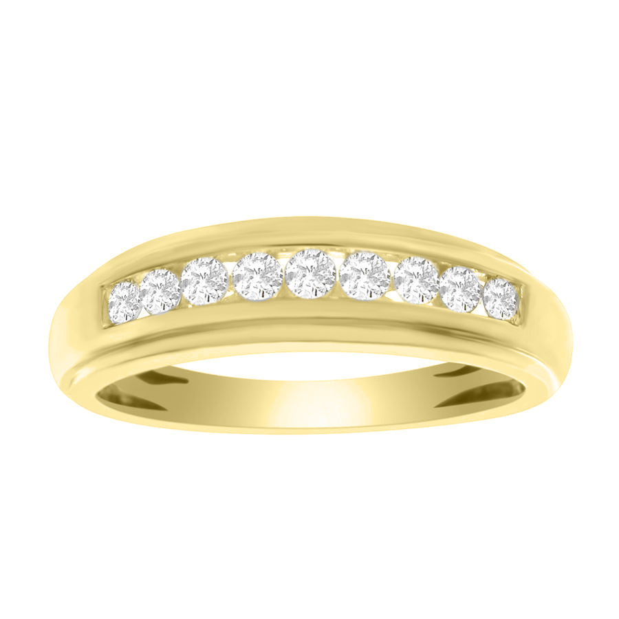 LADIES BAND 0.25CT ROUND DIAMOND 10K YELLOW GOLD