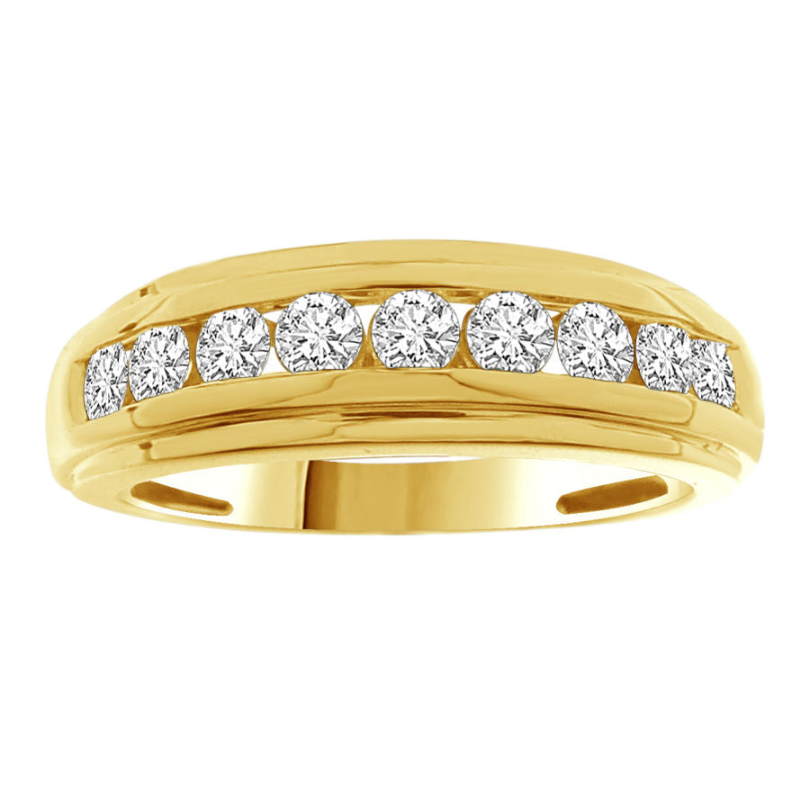 LADIES BAND 0.50CT ROUND DIAMOND 10K YELLOW GOLD