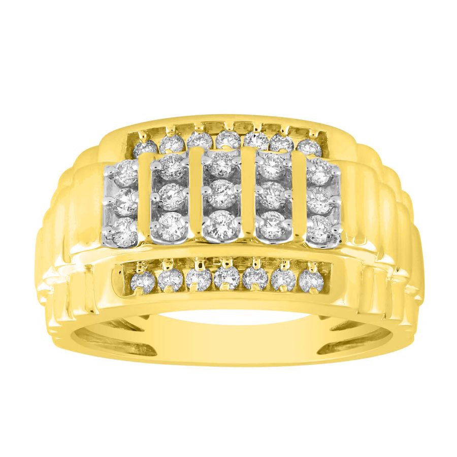 MEN'S BAND 0.50CT ROUND DIAMOND 10K YELLOW GOLD