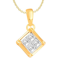 LADIES PENDANT 0.10CT PRINCESS DIAMOND 10K YELLOW GOLD