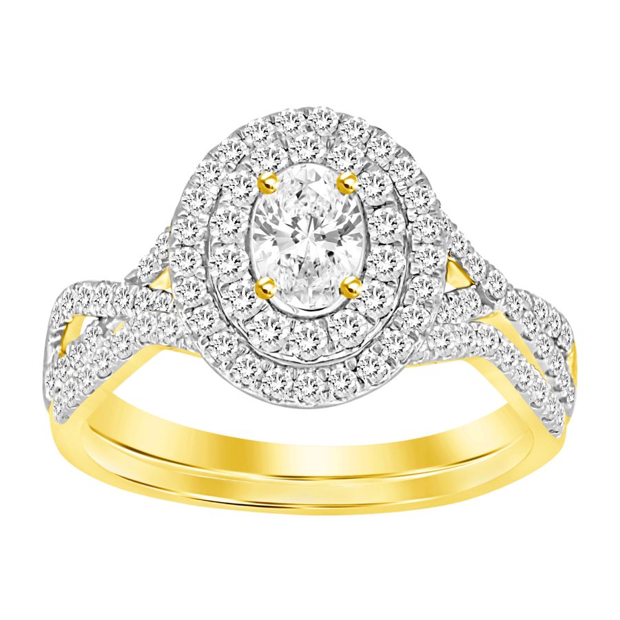 LADIES BAND 0.20CT ROUND DIAMOND 14K YELLOW GOLD