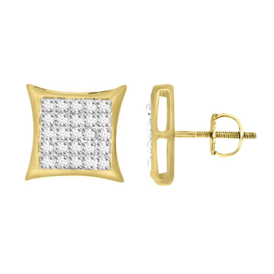 LADIES YUVA EARRINGS 0.15CT ROUND DIAMOND 10K YELLOW GOLD