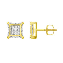 LADIES EARRINGS 0.15CT ROUND DIAMOND 10K YELLOW GOLD