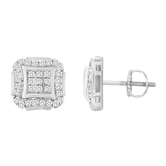 LADIES EARRINGS 0.15CT ROUND DIAMOND 10K WHITE GOLD