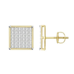 MEN'S 4 PRONG YUVA STUD EARRING 0.25CT ROUND DIAMOND 10K YELLOW GOLD