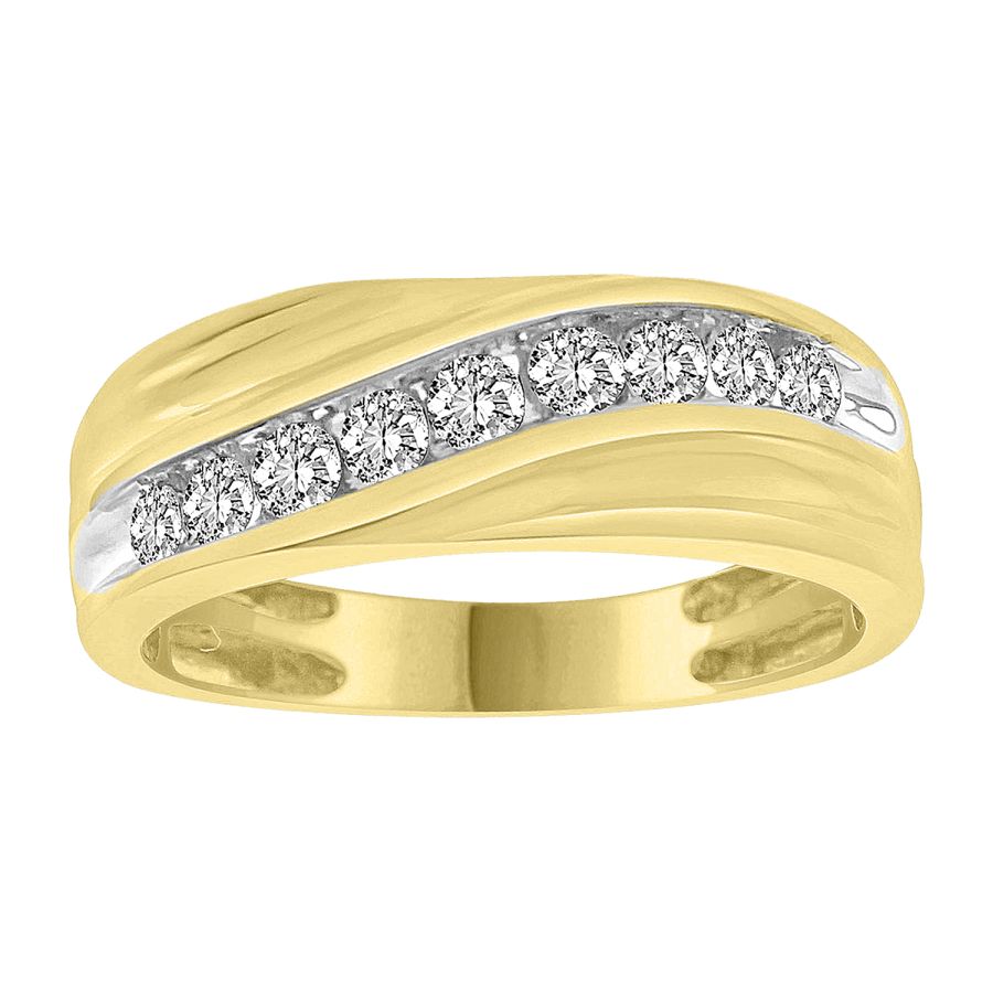 MEN'S BAND 0.50CT ROUND DIAMOND 10K YELLOW GOLD