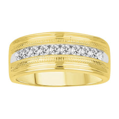 MEN'S BAND 0.25CT ROUND DIAMOND 10K YELLOW GOLD