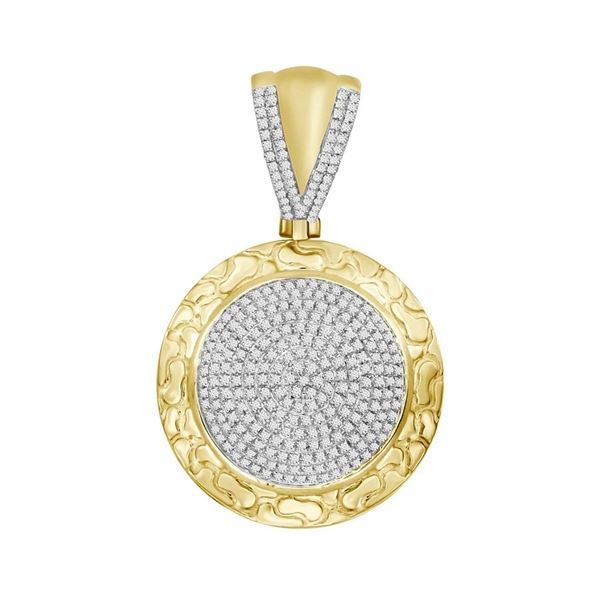 MEN'S CHARM 0.80CT ROUND DIAMOND 10K YELLOW GOLD