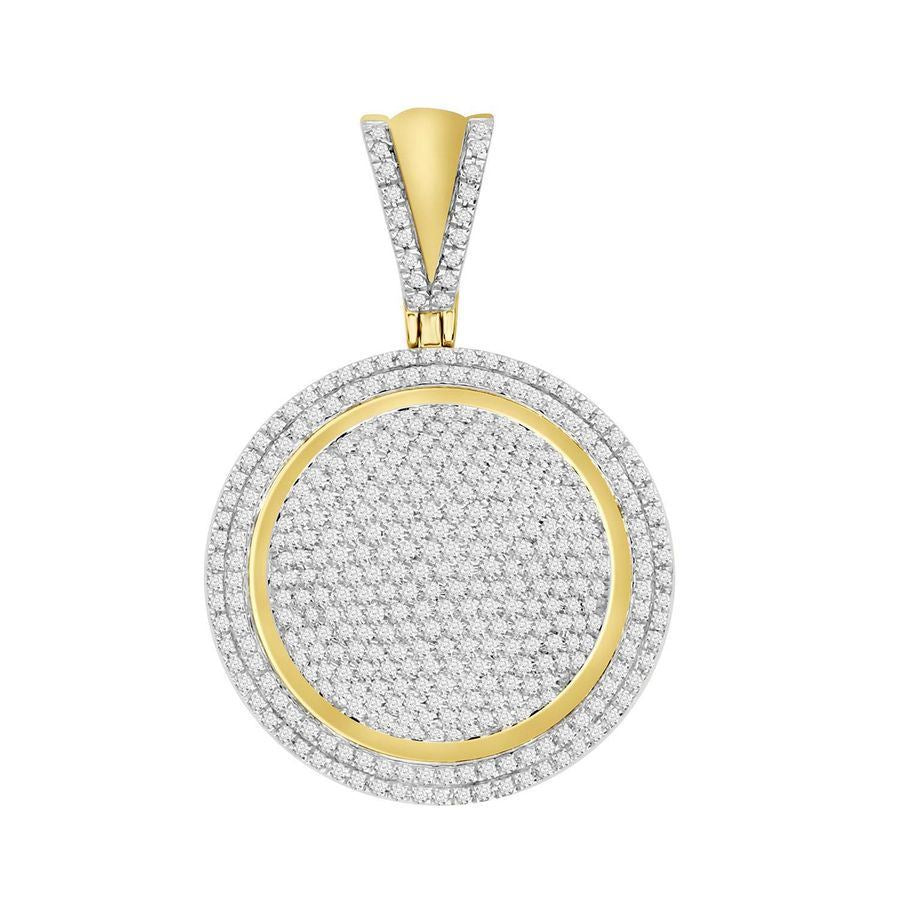 MEN'S PENDANT 1.05CT ROUND DIAMOND 10K YELLOW GOLD