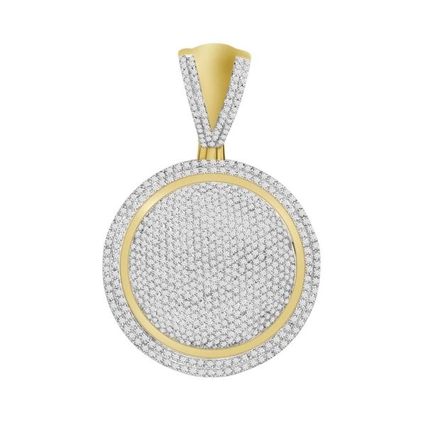 MEN'S PENDANT 2.15CT ROUND DIAMOND 10K YELLOW GOLD