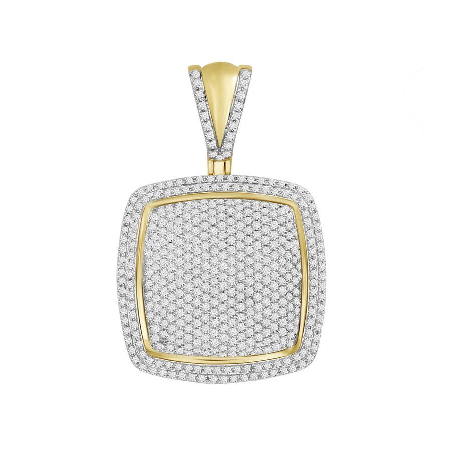 MEN'S CHARM 1.25CT ROUND DIAMOND 10K YELLOW GOLD