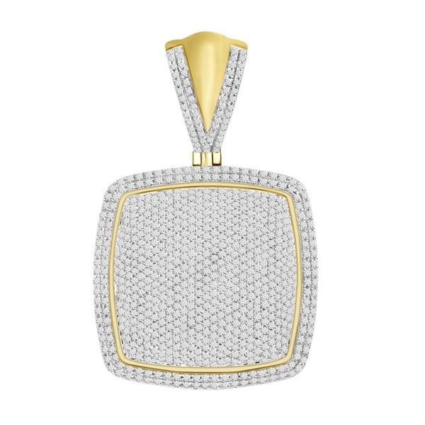 MEN'S PENDANT 2.05CT ROUND DIAMOND 10K YELLOW GOLD