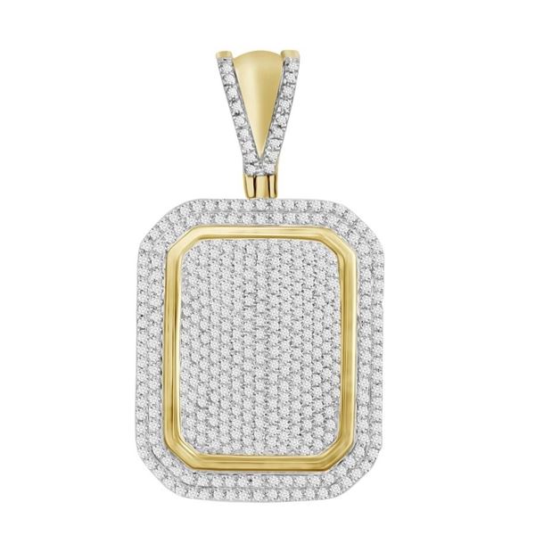 MEN'S PENDANT 1.05CT ROUND DIAMOND 10K YELLOW GOLD