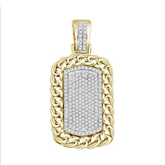 MEN'S PENDANT 0.60CT ROUND DIAMOND 10K YELLOW GOLD