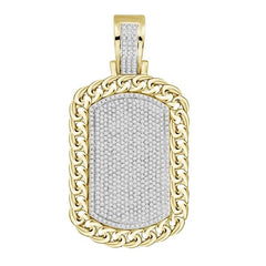 MEN'S PENDANT 1.70CT ROUND DIAMOND 10K YELLOW GOLD