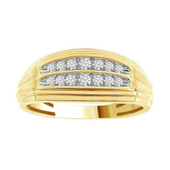 MEN'S RING 0.25CT ROUND DIAMOND 10K YELLOW GOLD