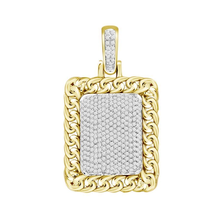 MEN'S CHARM 0.80CT ROUND DIAMOND 10K YELLOW GOLD