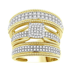 LADIES TRIOS SET 0.50CT ROUND DIAMOND 10K YELLOW GOLD