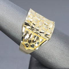 10kt Nugget Ring Diamond Cut