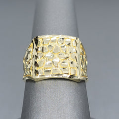 10kt Nugget Ring Diamond Cut