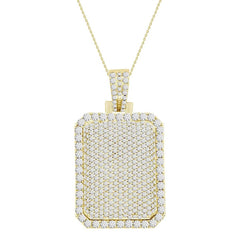 MEN'S PENDANT 7.00CT ROUND DIAMOND 14K YELLOW GOLD