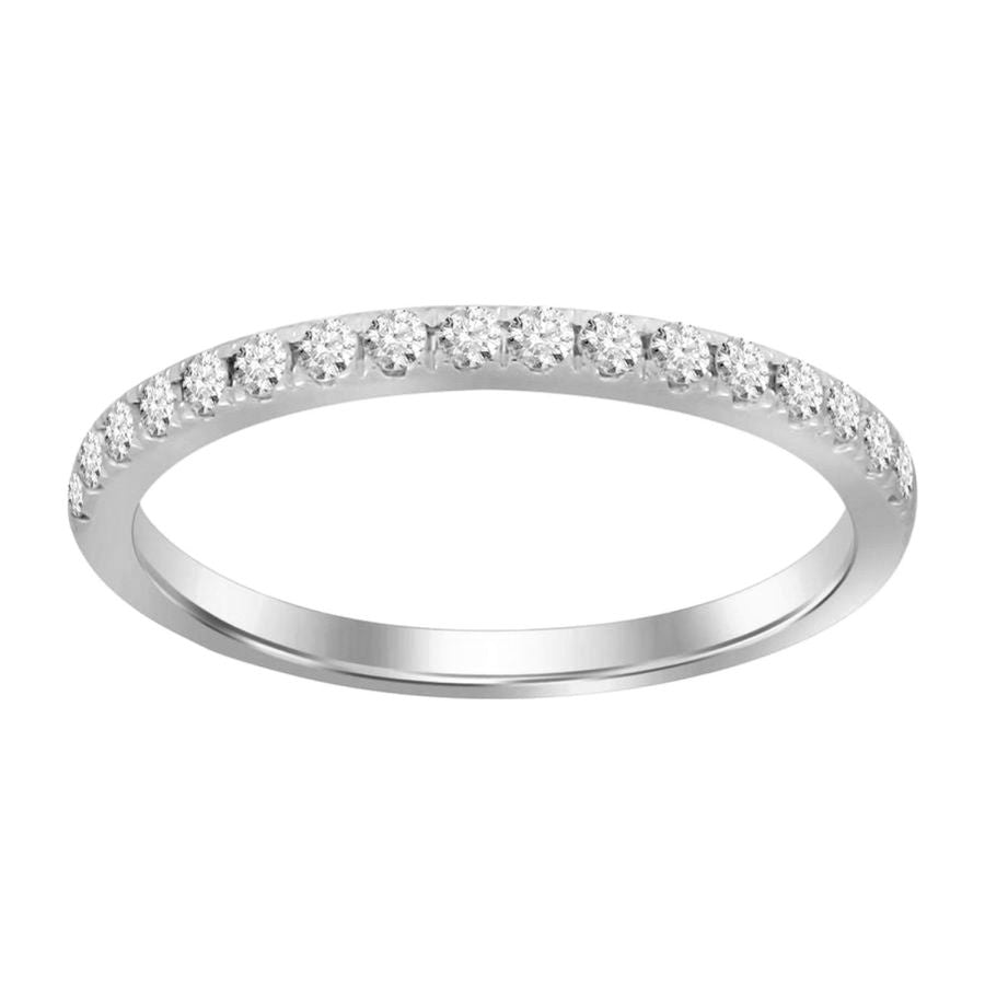 LADIES BAND 0.33CT ROUND DIAMOND 14K WHITE GOLD