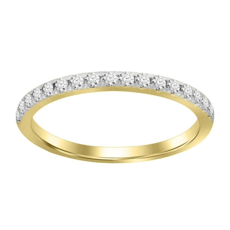 LADIES BAND 0.33CT ROUND DIAMOND 14K YELLOW GOLD