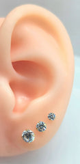 CZ Stud Earrings - 10kt ROUND