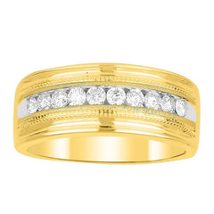 MEN'S BAND 0.25CT ROUND DIAMOND 14K YELLOW GOLD (SI QUALITY)