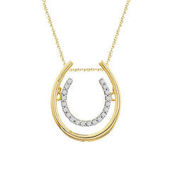 LADIES PENDANT 0.10CT ROUND DIAMOND 10K YELLOW GOLD