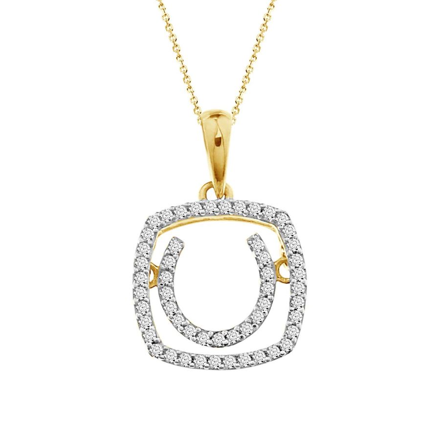 LADIES PENDANT 0.15CT ROUND DIAMOND 10K YELLOW GOLD