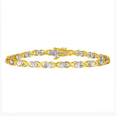 LADIES BRACELET 0.50CT ROUND DIAMOND 10K YELLOW GOLD