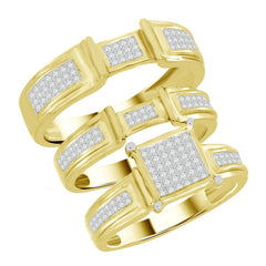 LADIES TRIOS SET 1.00CT PRINCESS DIAMOND 14K YELLOW GOLD