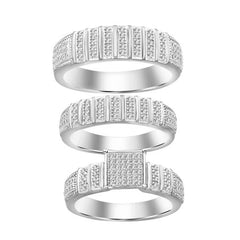 LADIES TRIOS SET 0.50CT ROUND DIAMOND 10K WHITE GOLD