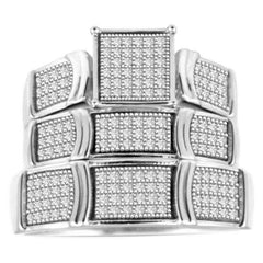 LADIES TRIOS SET 0.50CT ROUND DIAMOND 10K WHITE GOLD