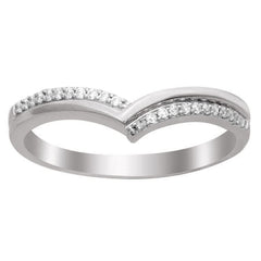 LADIES BAND 0.08CT ROUND DIAMOND 10K WHITE GOLD