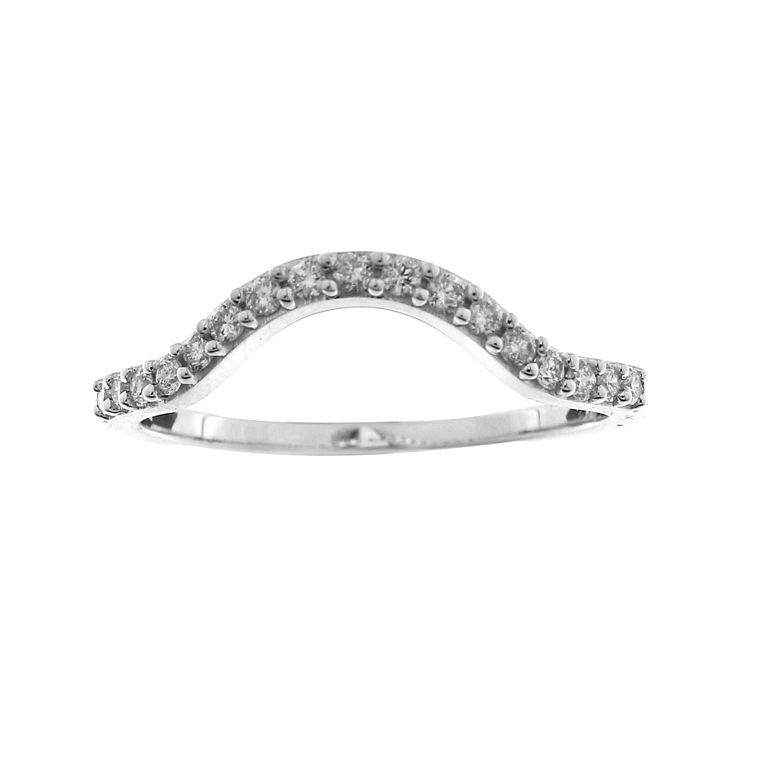 LADIES BAND 0.25CT ROUND DIAMOND 14K WHITE GOLD