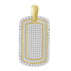 MEN'S PENDANT 3.00CT ROUND DIAMOND 10K YELLOW GOLD