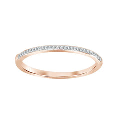 LADIES BAND 0.08CT ROUND DIAMOND 10K ROSE GOLD