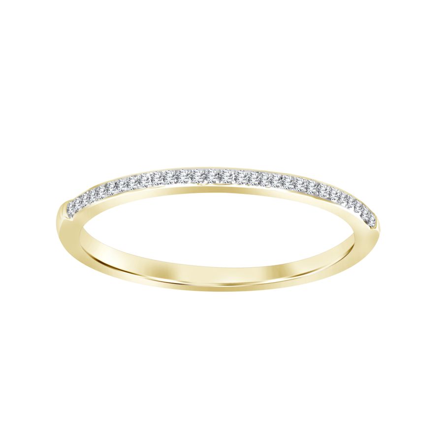 LADIES BAND 0.08CT ROUND DIAMOND 10K YELLOW GOLD