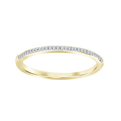 LADIES BAND 0.08CT ROUND DIAMOND 10K YELLOW GOLD