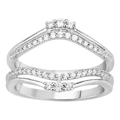 LADIES WRAP RING 0.35CT ROUND DIAMOND 14K WHITE GOLD (SI QUALITY)