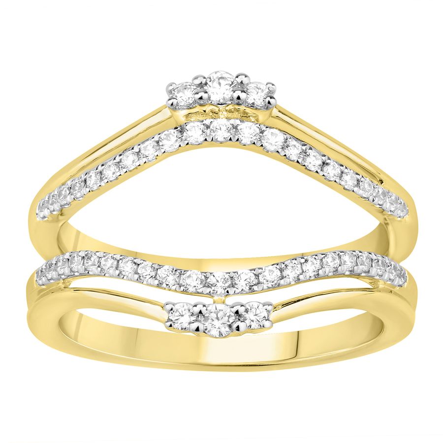 LADIES WRAP RING 0.35CT ROUND DIAMOND 14K YELLOW GOLD (SI QUALITY)