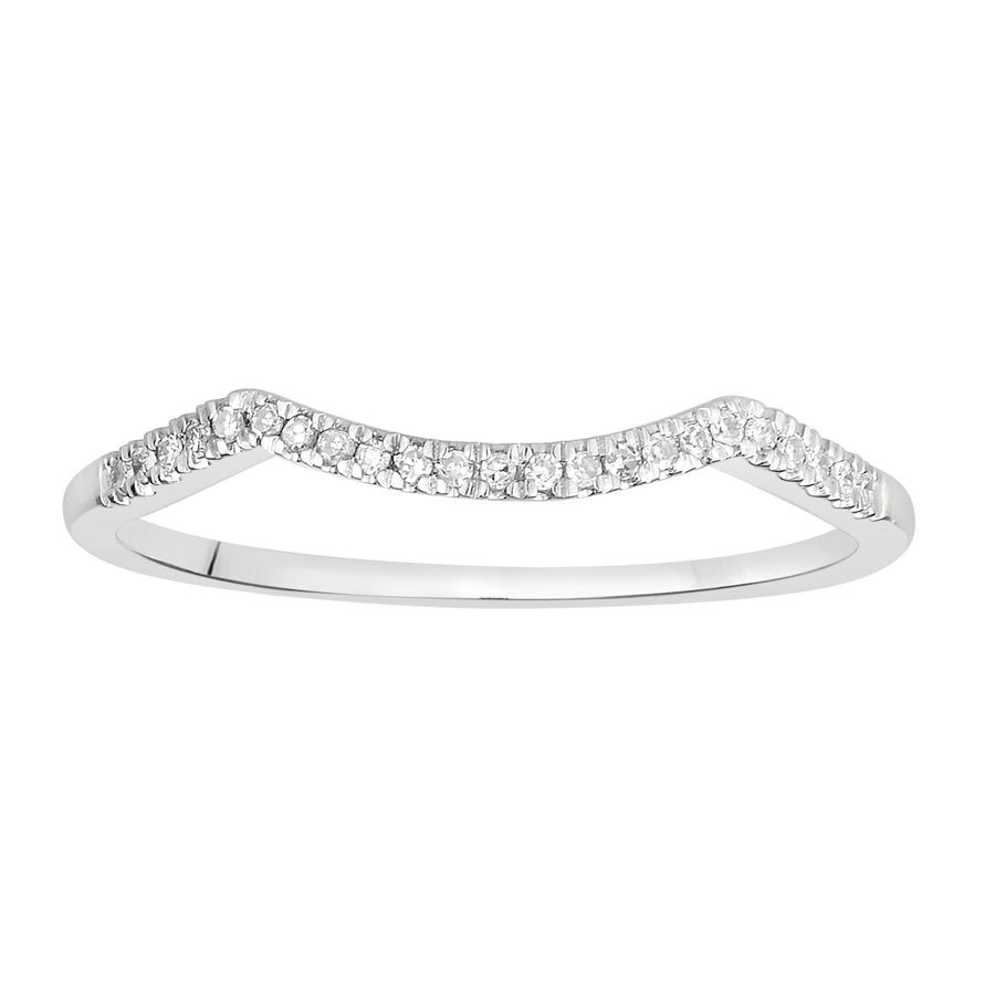 LADIES BAND ONLY 0.10CT ROUND DIAMOND 10K WHITE GOLD