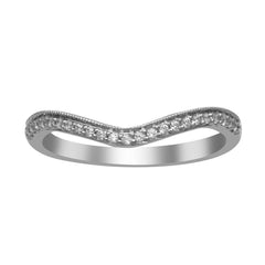 LADIES BAND 0.15CT ROUND DIAMOND 14K WHITE GOLD